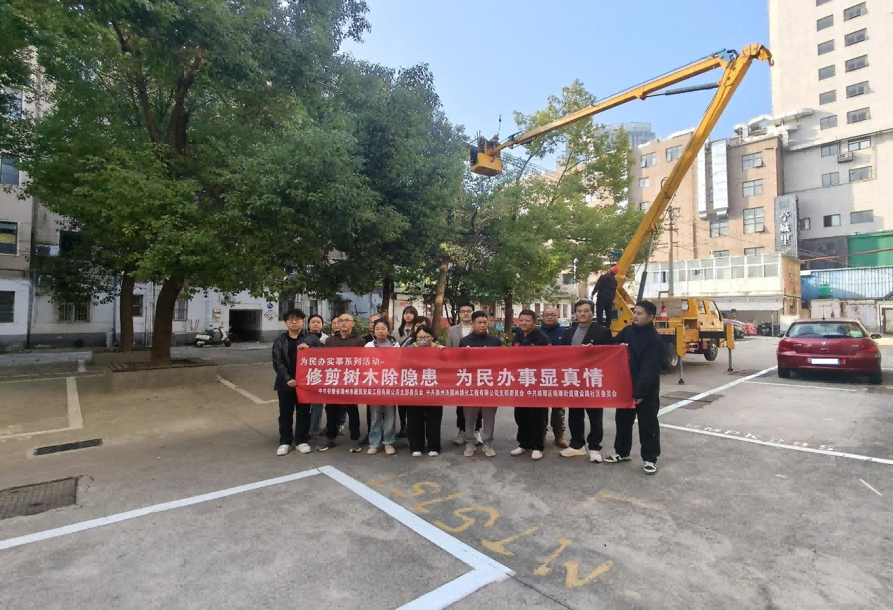 建安公司党支部联合绿化公司党支部开展“修剪树木除隐患,为民办事显真情”主题党日活动